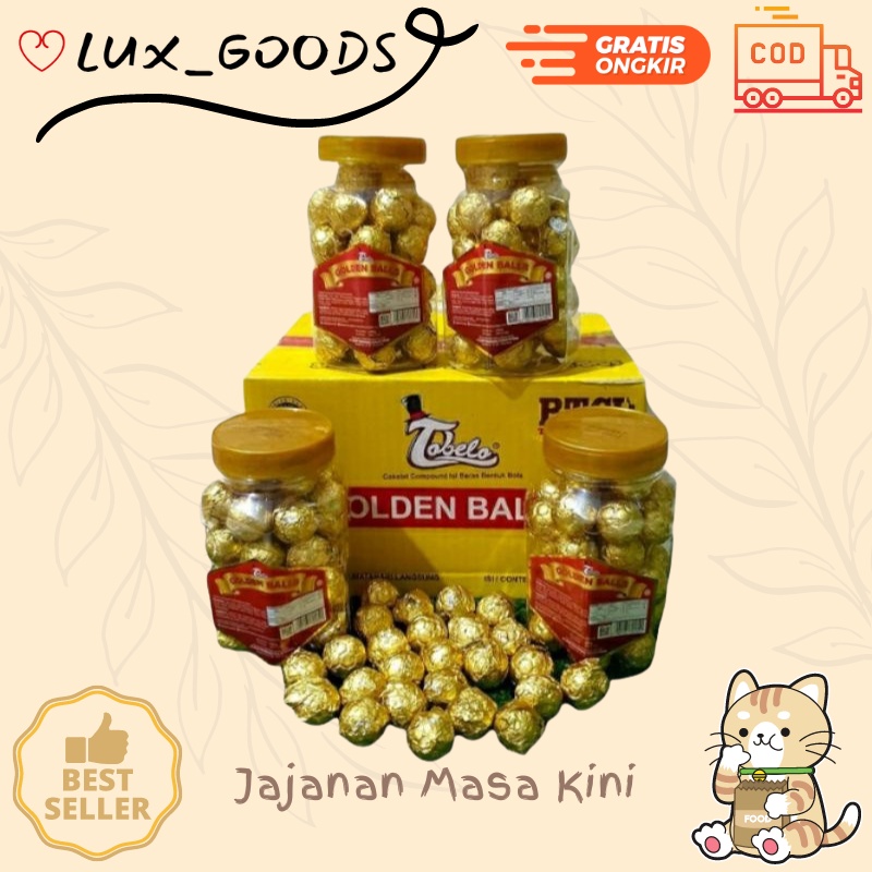 

LUX_GOODS - GOLDEN BALL 240g Bola Cokelat Mini Toples Chocolate Coklat Tobelo Golden Balls Mini Toples 240gr