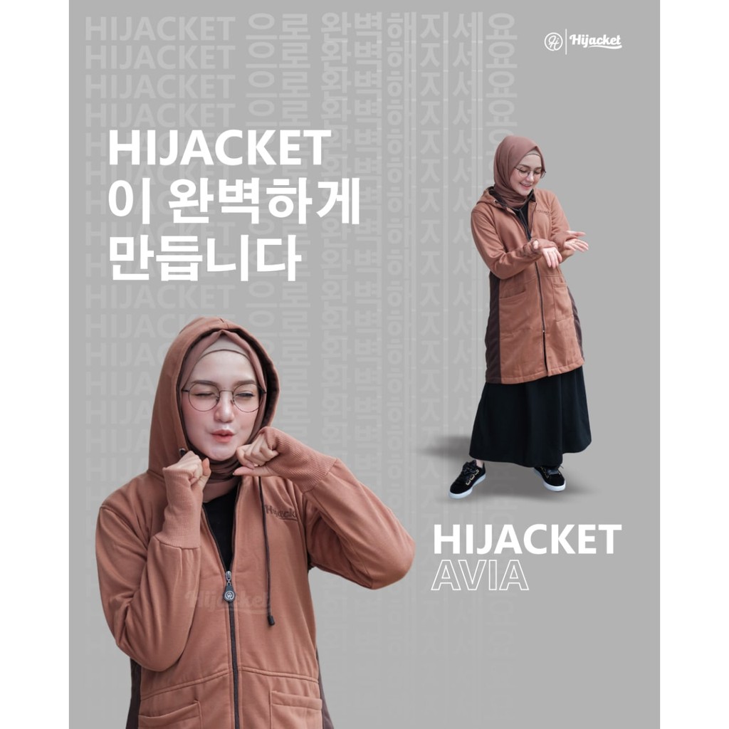 FASHION HJAB MUSLIM MUSIM DINGIN - JAKET HIJAB PREMIUM BAHAN TEBAL HIJACKET AVIA CASUAL LOOK-1