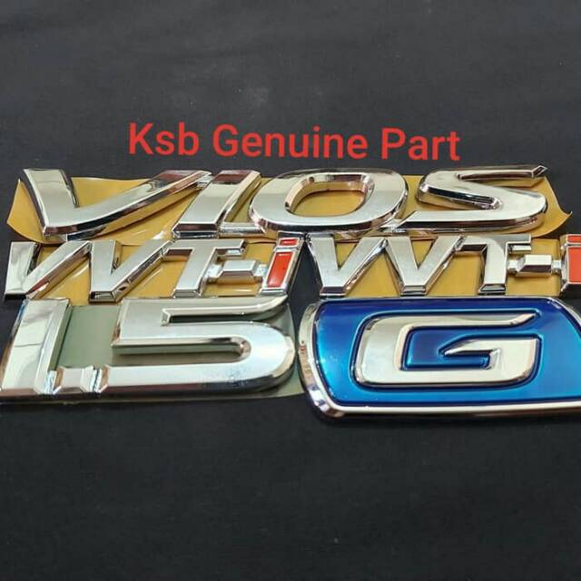 Emblem Full Set Toyota New Vios Vvti Tipe G Original Asli 1 Paket