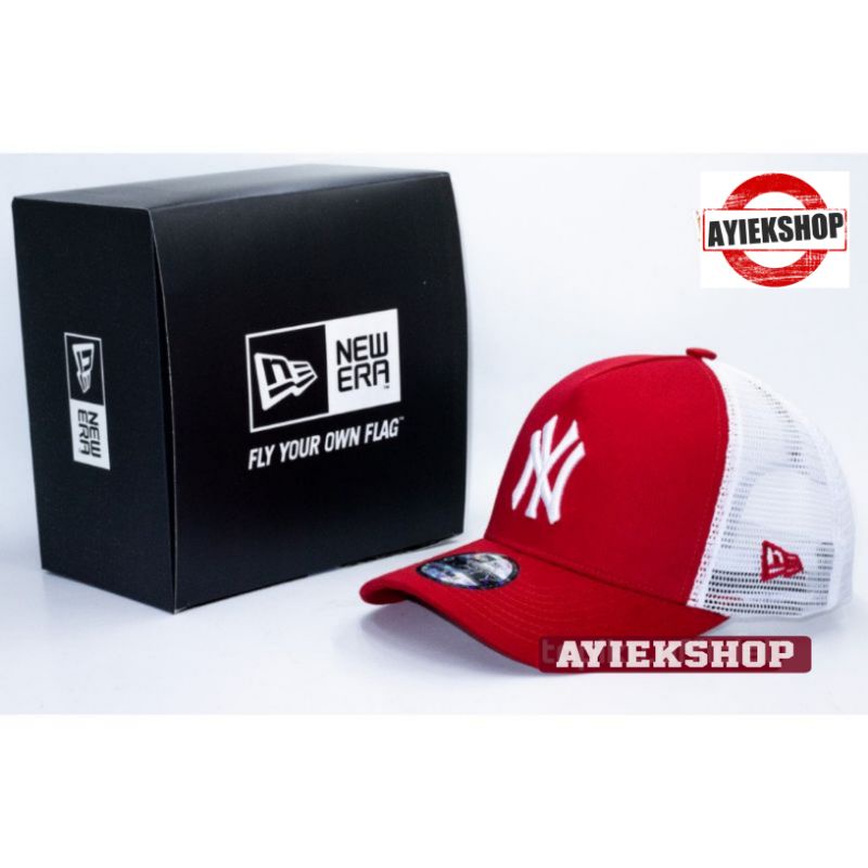 TOPI TRUCKER NEW YORK YANKESS TOPI NY TAPI JARING NEW YORK MERAH PUTIH TOPI NBA IMPOR PRIA WANITA