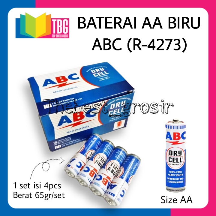 1 SET BATERAI AA BIRU ABC (R-4273) - BATRAI BATRE KECIL A2