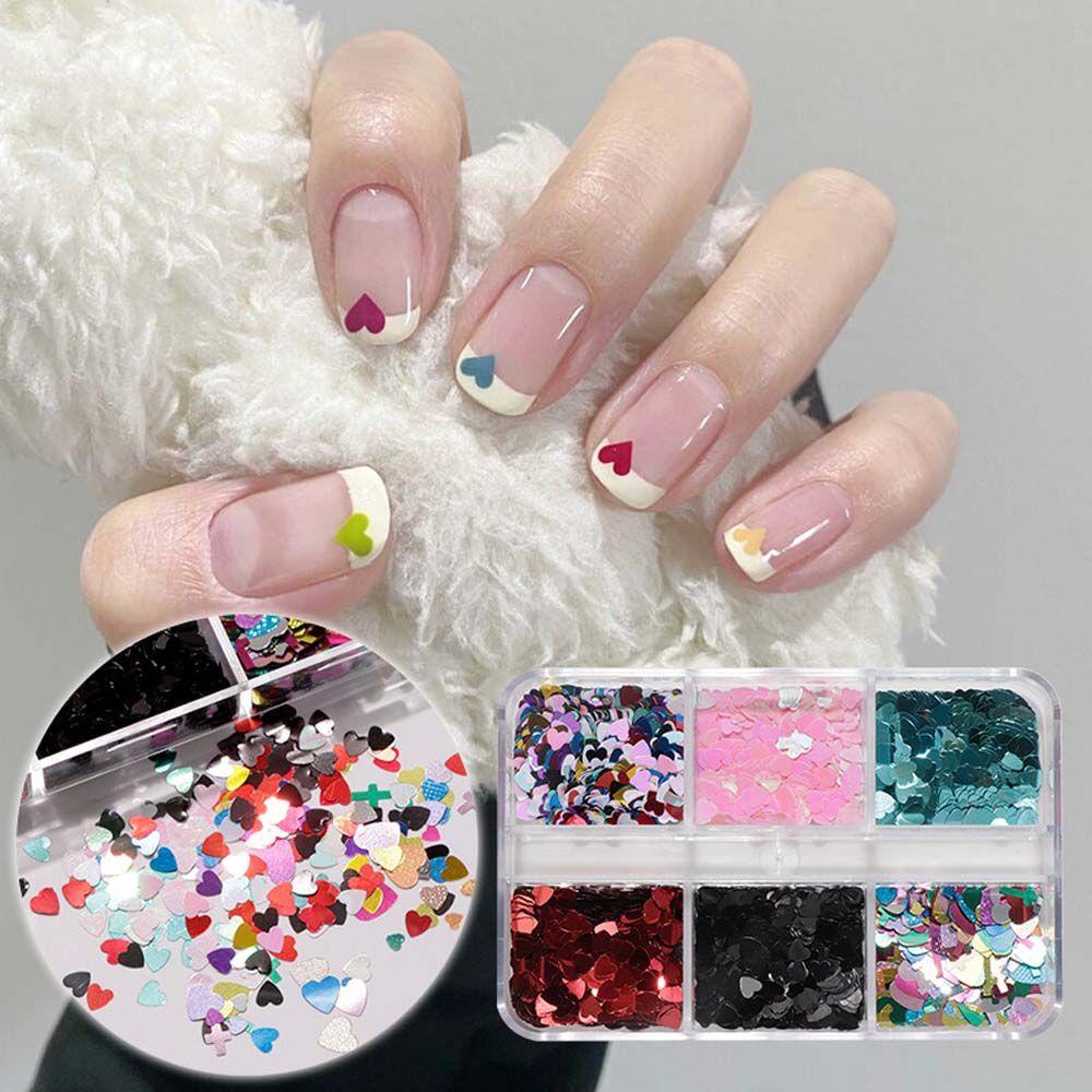 Mxbeauty Dekorasi Nail Art Super Flash Shiny Nail Tips Manikur Aksesoris Bentuk Hati Berlian Imitasi Datar Bawah Berbentuk Perhiasan Kuku Hiasan Kuku