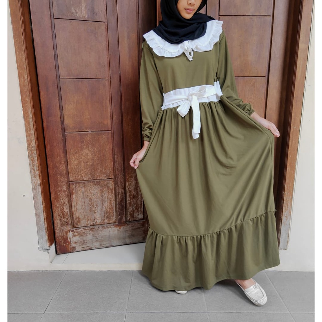 Gamis Remaja Kekinian Korean Style Terbaru Bahan Kaos