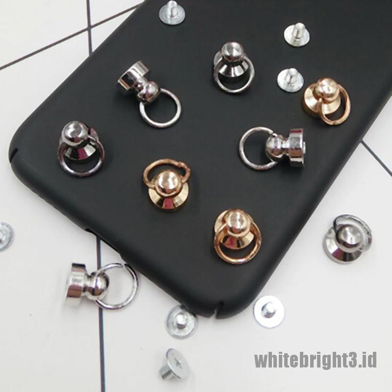 &lt; White3 &gt; 20Pcs Kancing rivet Bulat Bahan Kuningan