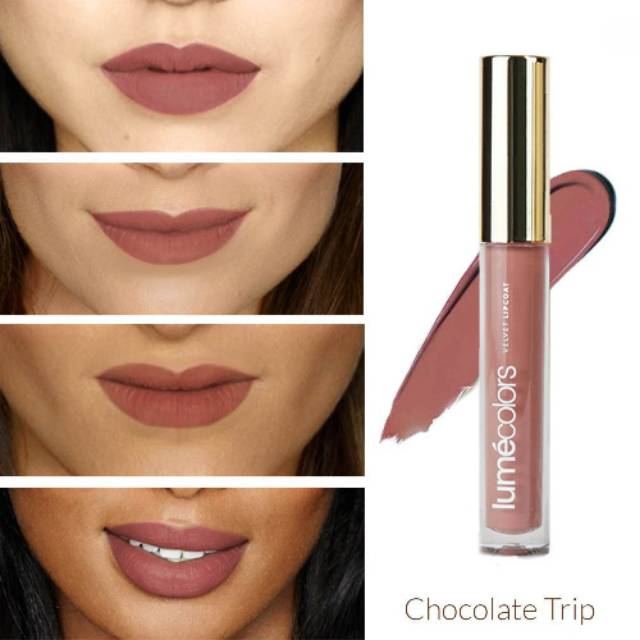 Lumecolors CHOCOLATE TRIP VELVET LIPCOAT CHRISTINA LIE BPOM HALAL Lipmatte awet tahan 12 jam