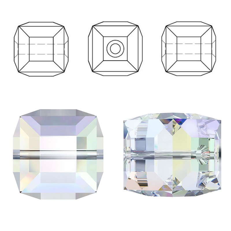 Square Crystal AB Beads 5601Loose Spacer Beads 8mm 10MM