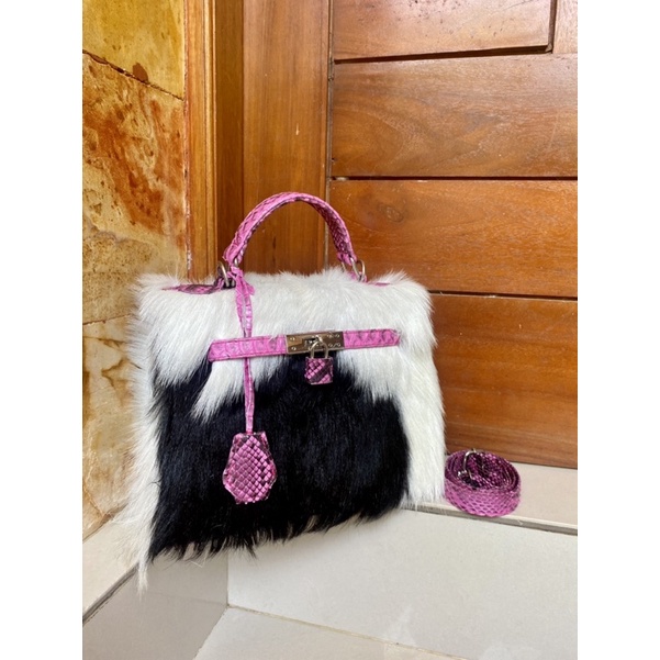 kelli bulu kambing asli mix kulit ular python asli