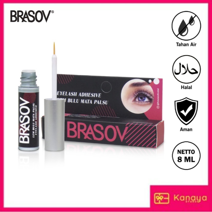 BRASOV Lem Bulu Mata Palsu 8 ML Tahan Air Eyelash Adhesive Perekat Bulu Mata Palsu BPOM Halal XX-CT