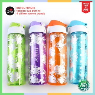  ABS BOTOL  MINUM CORAK  DAUN FASHION 600ML BPA FREE 