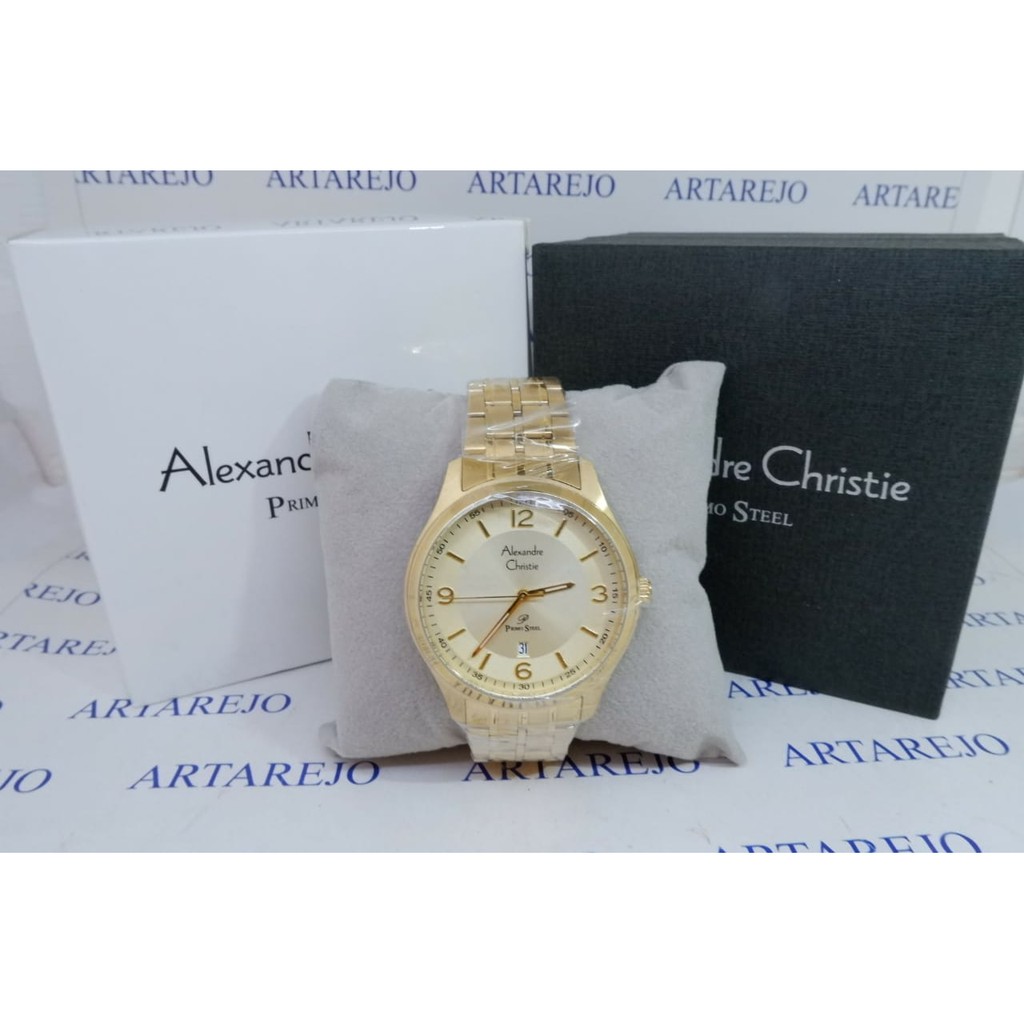JAM TANGAN PRIA ALEXANDRE CHRISTIE AC 1010 GOLD ORIGINAL
