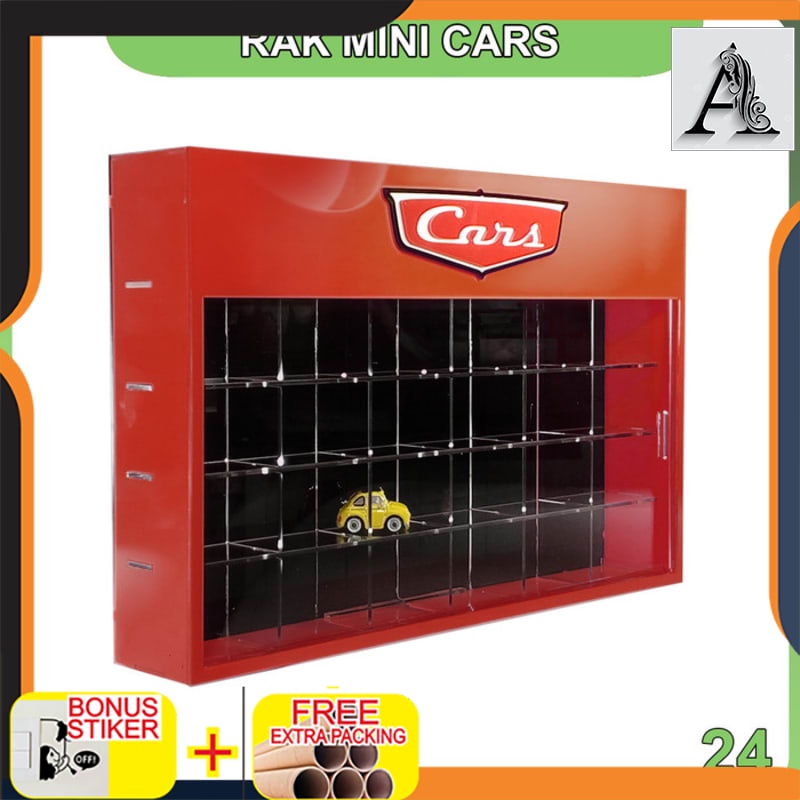 

Terlaris Rak Akrilik Diecast Mattel Disney CARS 3 Mini Racers 24 Merah HItam