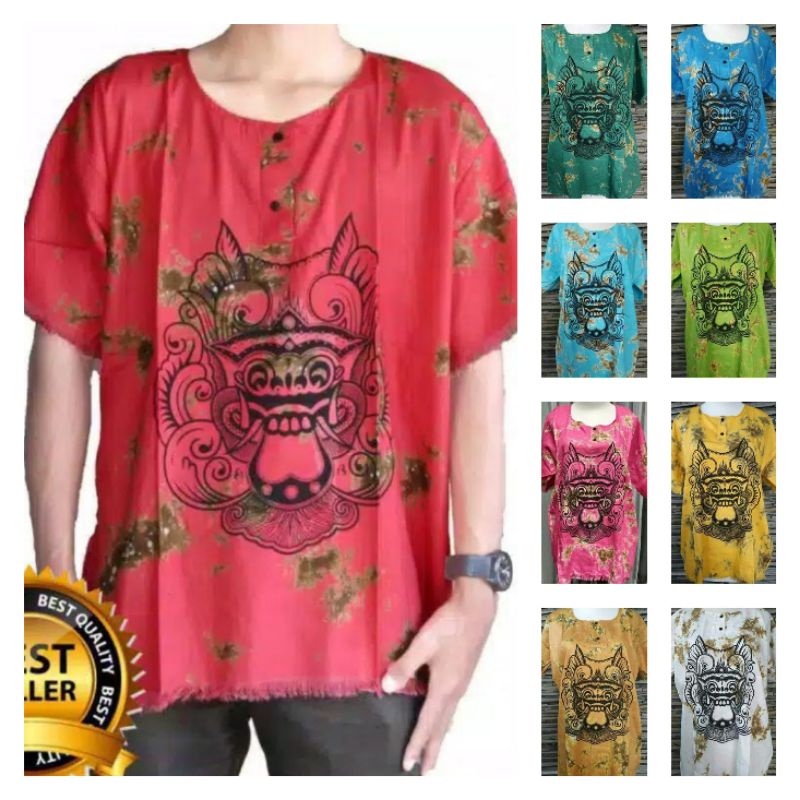 Baju Barong Bali Bahan Adem Kaos Santai Kaos Pantai dipakai pria wanita