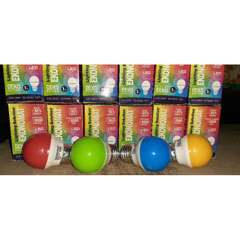 LED Ekonomat 1 watt Warna Merah Hijau Kuning Biru LED 1watt