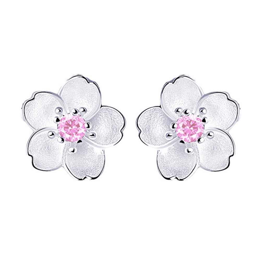Hu Hu Hu Hu Hu Alat Bantu Pasang Kacamata♡ Anting Tusuk Bentuk Bunga Sakura Elegan Untuk Wanita