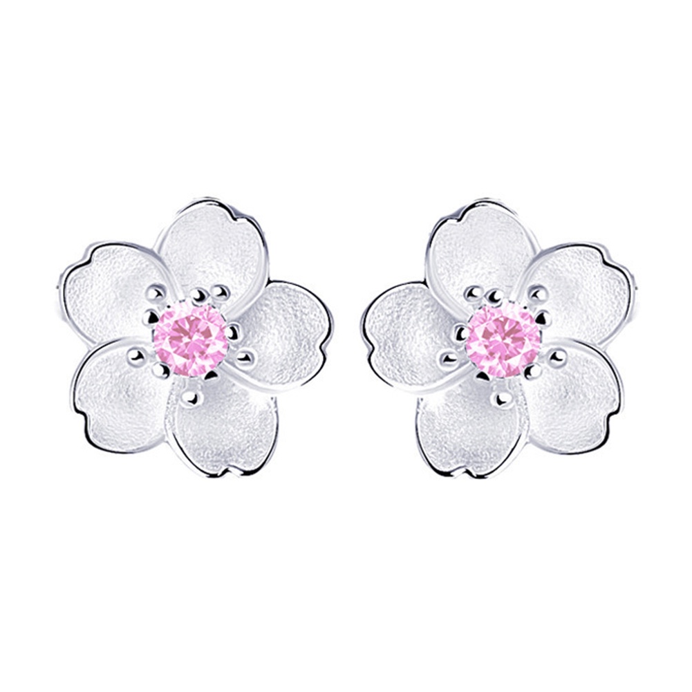 Hu Hu Hu Hu Hu Alat Bantu Pasang Kacamata♡ Anting Tusuk Bentuk Bunga Sakura Elegan Untuk Wanita