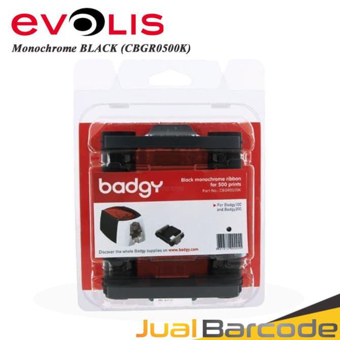 

Open Ds] Ribbon Evolis Badgy 200 & 100 Black 500 Sisi | Pn : Cbgr0500K Badgy200