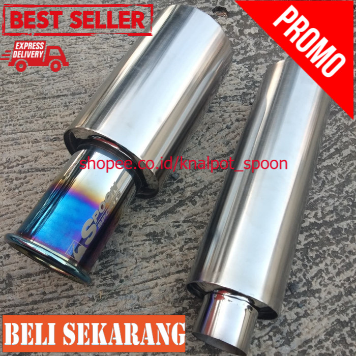 Knalpot spoon satu paket knalpot spoon sport dan Resonator stainless