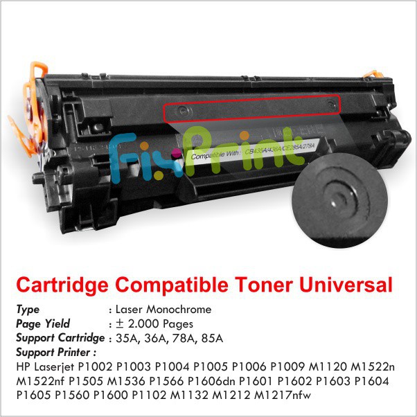 Cartridge Toner Compatible STANDART HP CE278A 78A Canon CRG 128  728