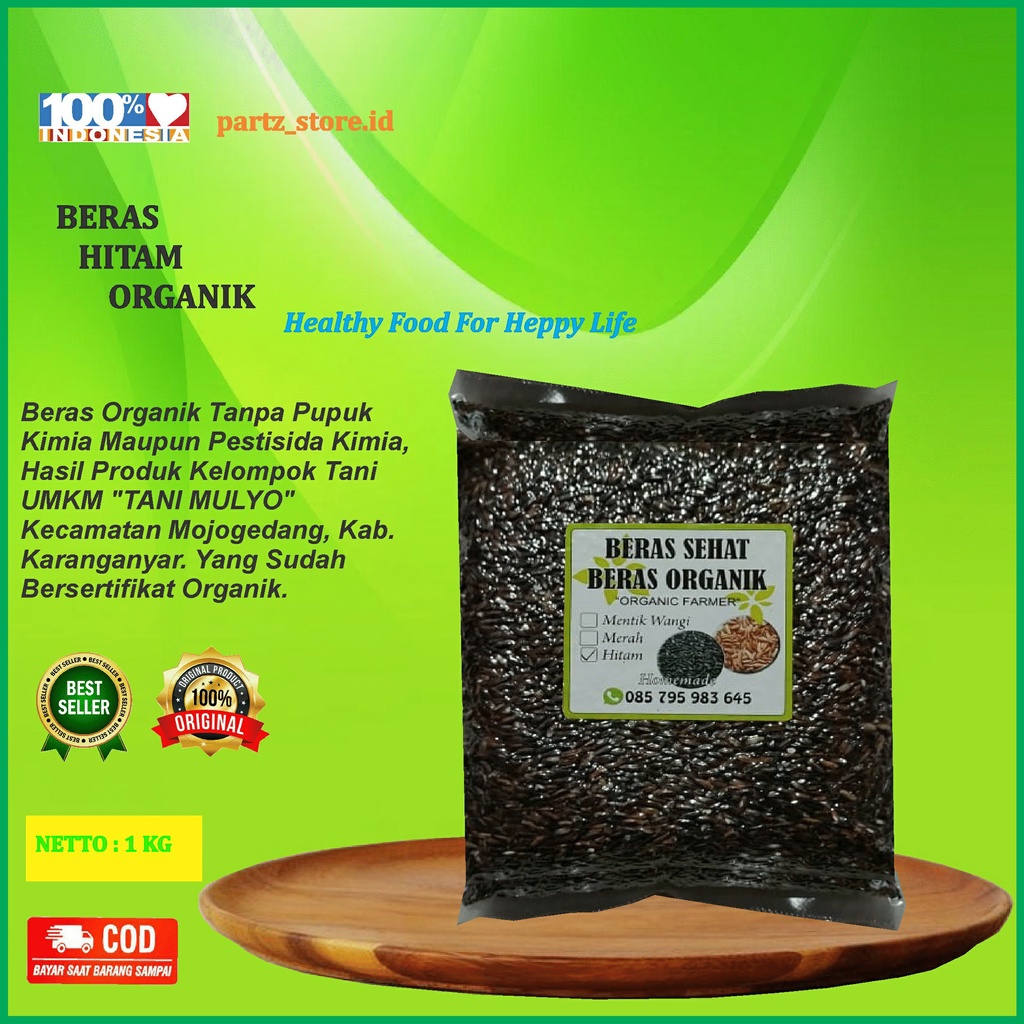 

BERAS HITAM ORGANIK BERKUALITAS 1 Kg BEST PREMIUM - SEHAT UNTUK DIET