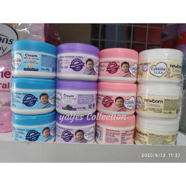 Cream cussons baby newborn mild &amp; gentle skin 50 g pink biru ungu krim cusson pelembab kulit bayi