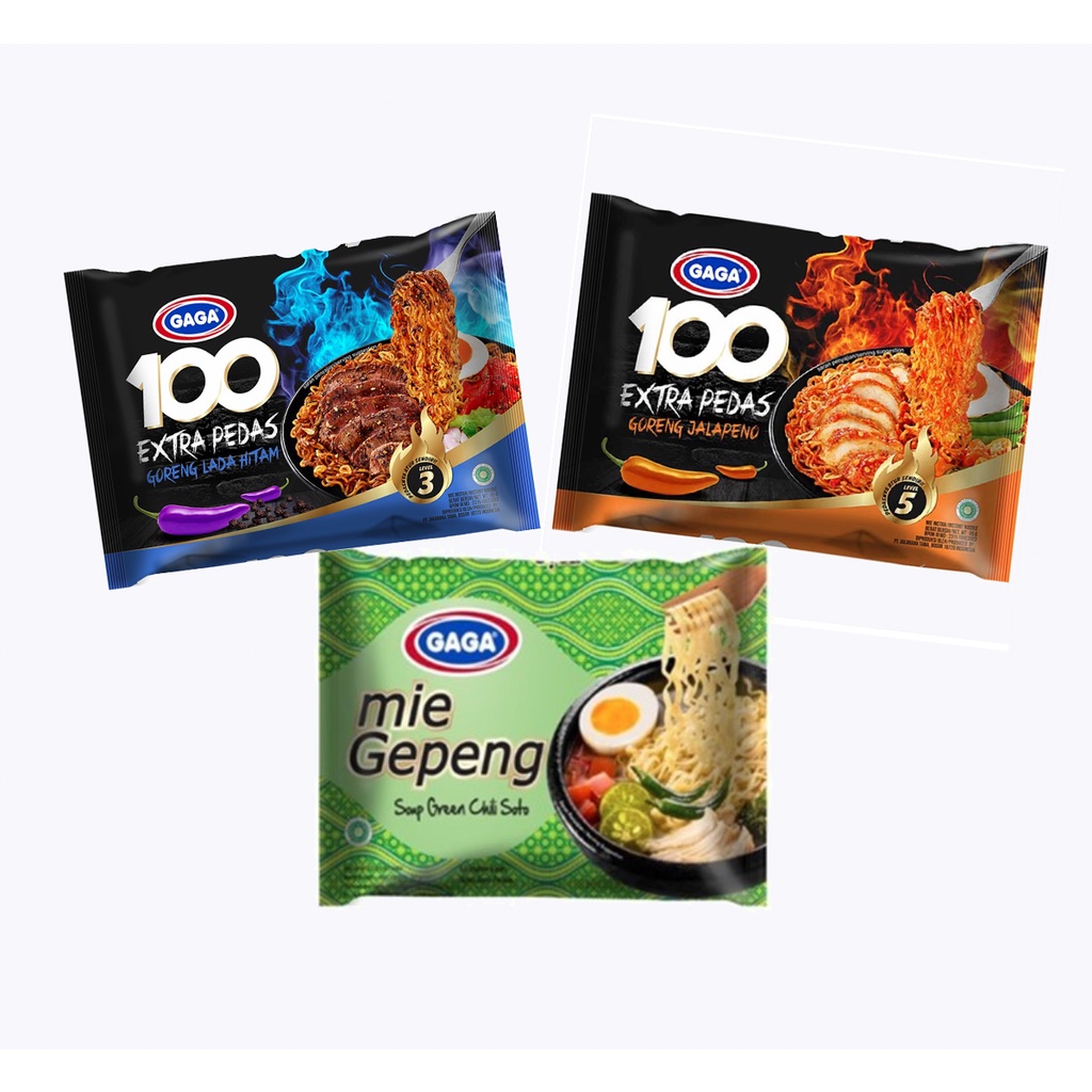 

Mie Instant GAGA 100 - Gepeng / Extra Pedas