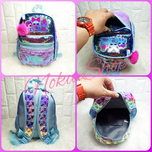 Tas Sequin Hologram LOL Surprise Ukuran Kecil untuk TK / Paud