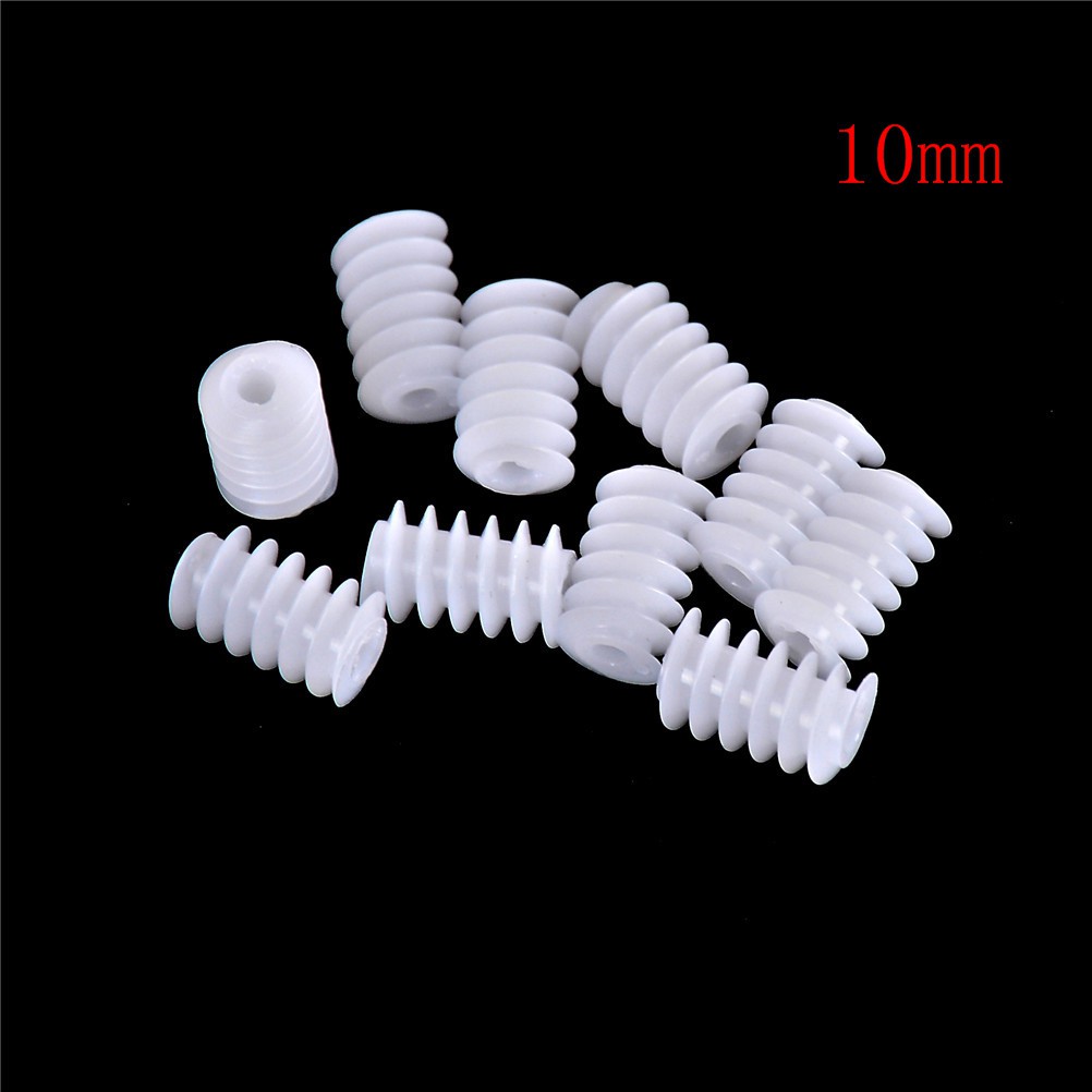 10Pcs Gear Cacing Bahan Plastik Ukuran 6x8mm 2mm untuk Mainan DIY 0 0 0 0 0