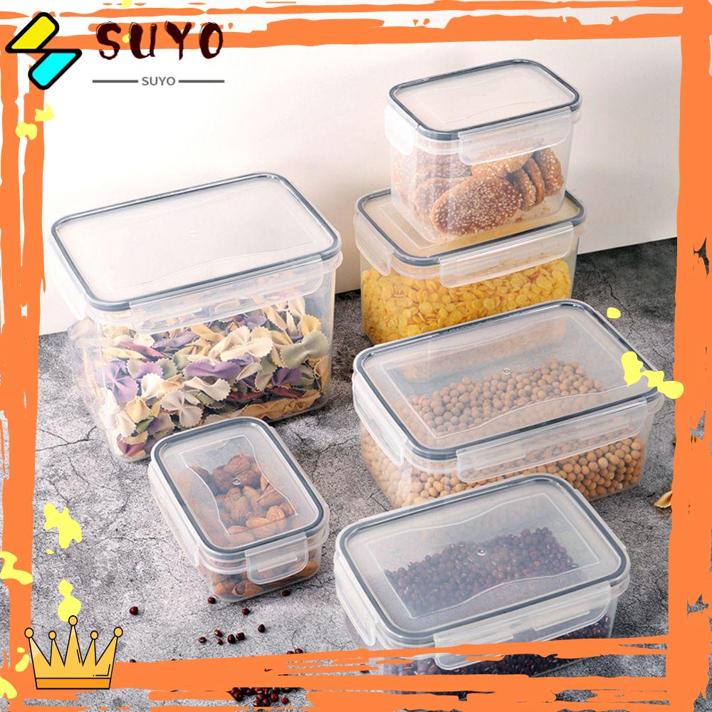 Suyo 6Pcs / Set Kontainer / Kotak Penyimpanan Makanan Stackable BPA Free Untuk Perlengkapan Dapur