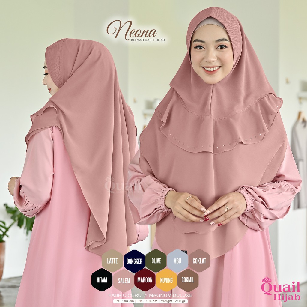KHIMAR CERUTY QUAIL HIJAB NEONA