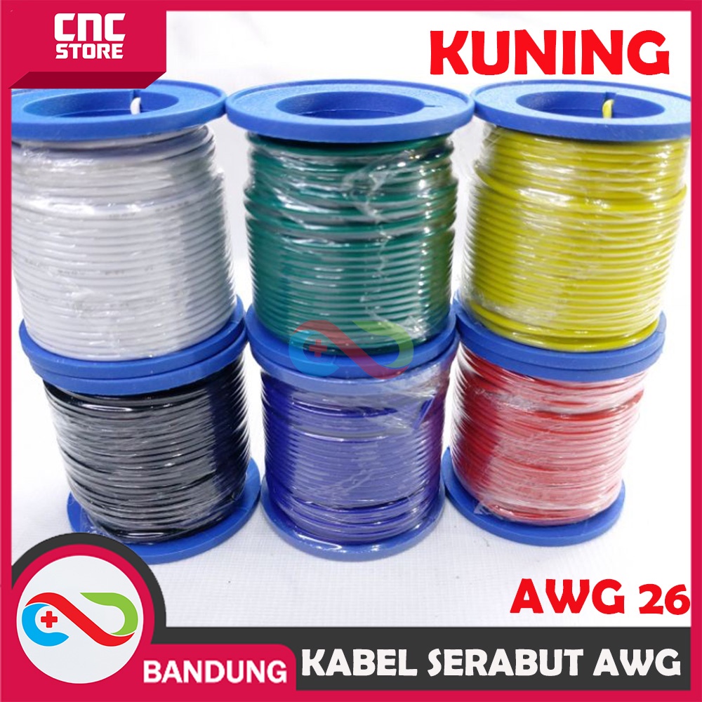 KABEL SERABUT AWG 26 AWG26 HIGH QUALITY HITAM MERAH KUNING BIRU PUTIH