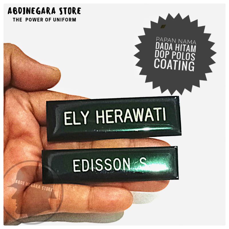 

Papan Nama Dada Hitam Dop Polos Coating