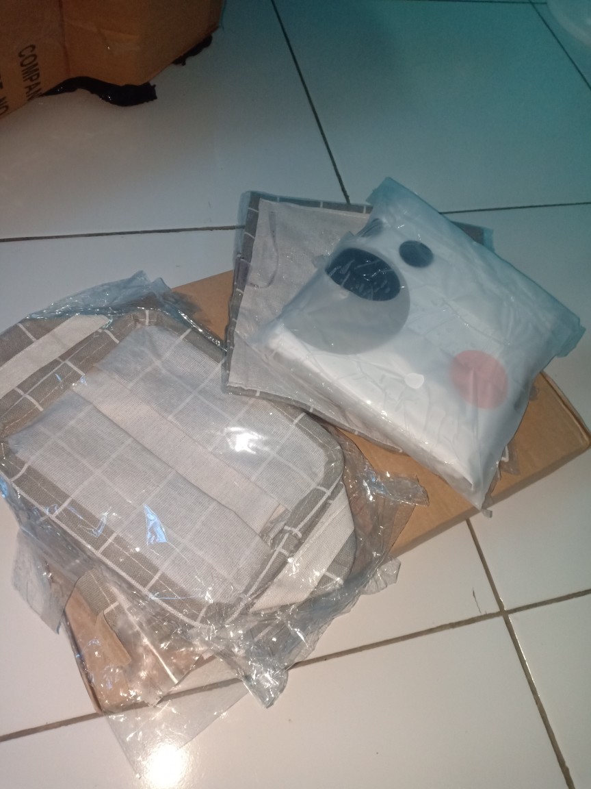 Alfaindo Celemek Masak Apron Bahan Katun Motif Putih Garis Cm002