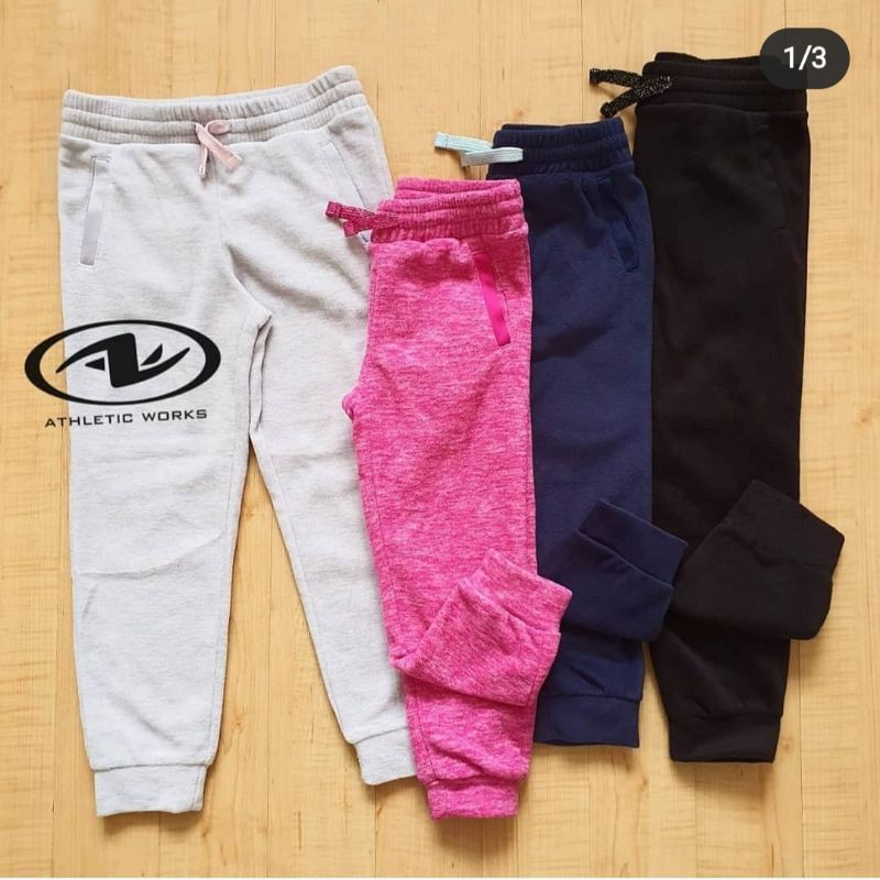 NEW Athletic Works Jogger Girls Warna Hitam - Celana Joger anak Perempuan