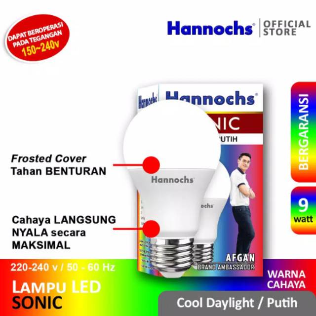 Lampu Led Hannochs Sonic 9 watt 9w putih