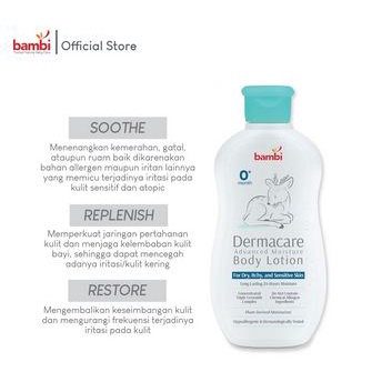 BAMBI BABY DERMACARE ADVANCED MOISTURE BODY LOTION 200ML