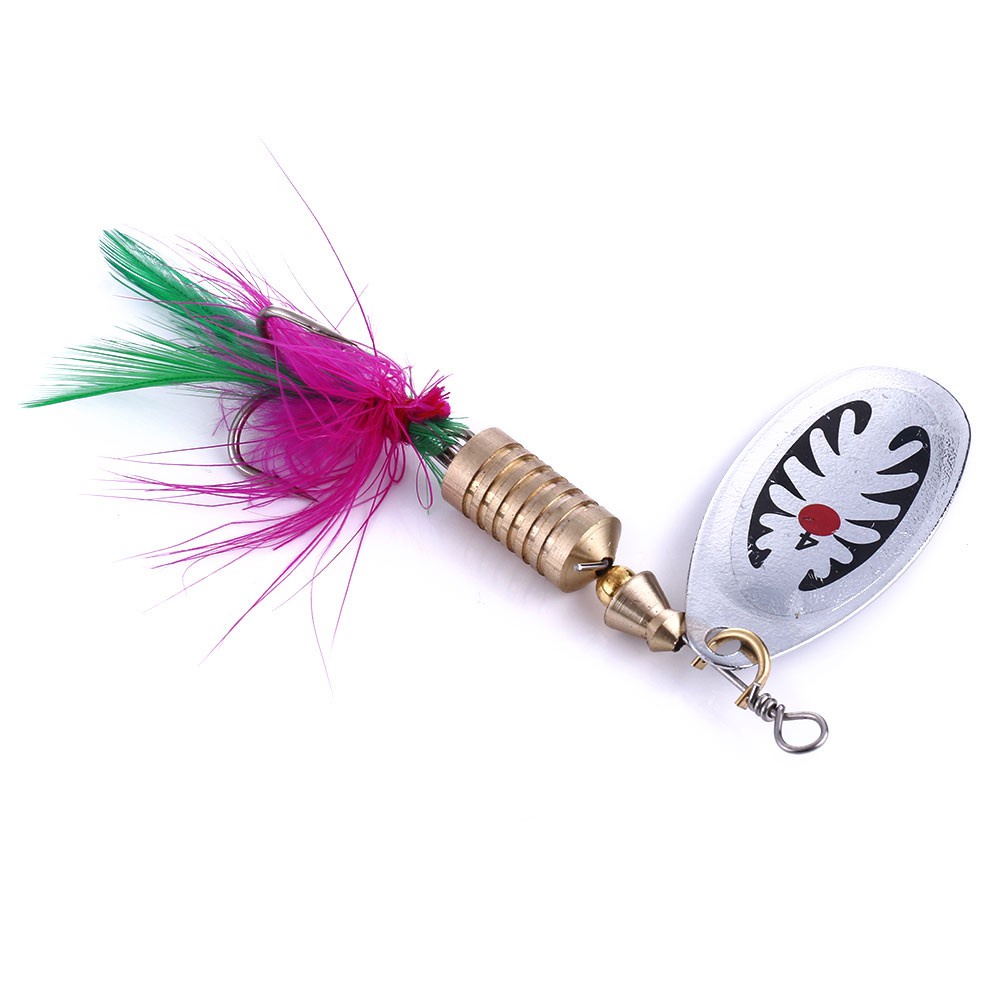 HENGJIA 1pcs Rotating Metal Spinner Fishing Lures 7.5CM 10G Sequins Artificial Hard Bait Crap Bass Tackle