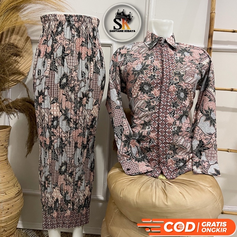 Rok Plisket Couple Batik Couple Kemeja Couple Kondangan Baju Pesta By Santiank Kebaya