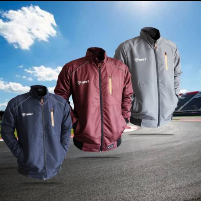 JAKET TRACKTOP waterproof original triple F-tracktop black, AAA