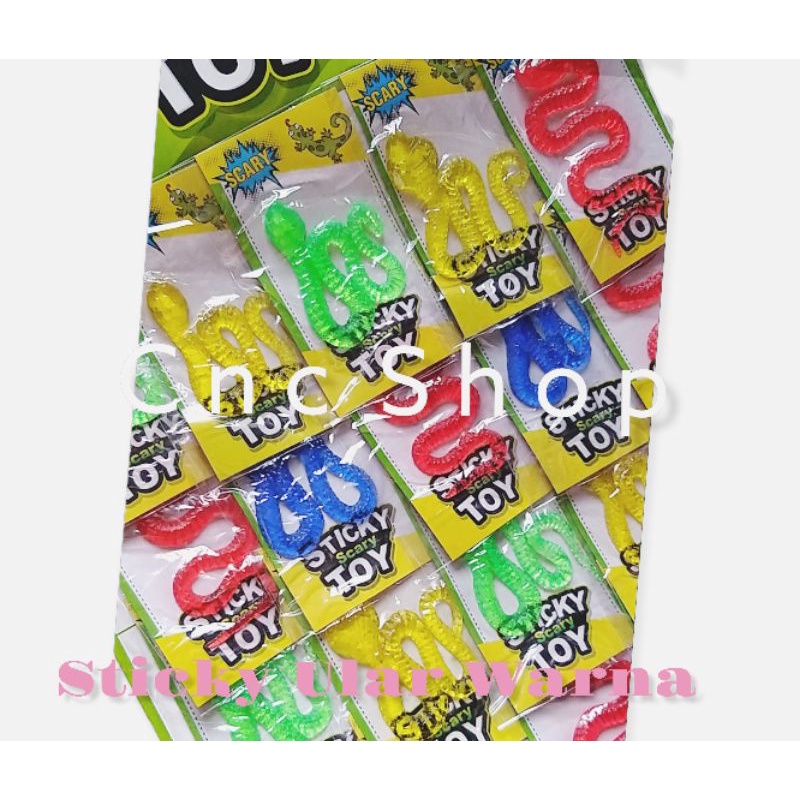 Mainan Sticky Toys Ular Jelly / Cicak/ Kalajengking Warna Kecil Prank Toys Murah bisa Nempel