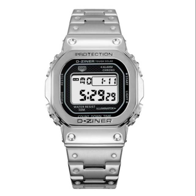 DA15 Jam Tangan D Ziner DZ8247 Digital Rantai Original Anti Air