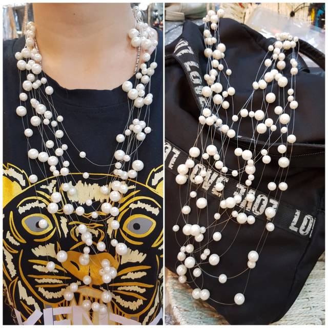 Kalung etnik import mutiara /Kalung fashion mutiara panjang