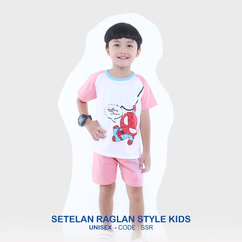 GUMKIDS SETELAN BAJU CELANA RAGLAN ANAK LAKI LAKI / PEREMPUAN USIA 1 - 8 TAHUN / SET BAJU ANAK MURAH ( COD )