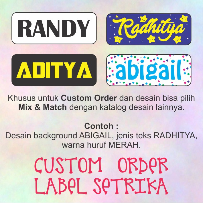 

CUSTOM Label Setrika / Label Baju / Label Hijab