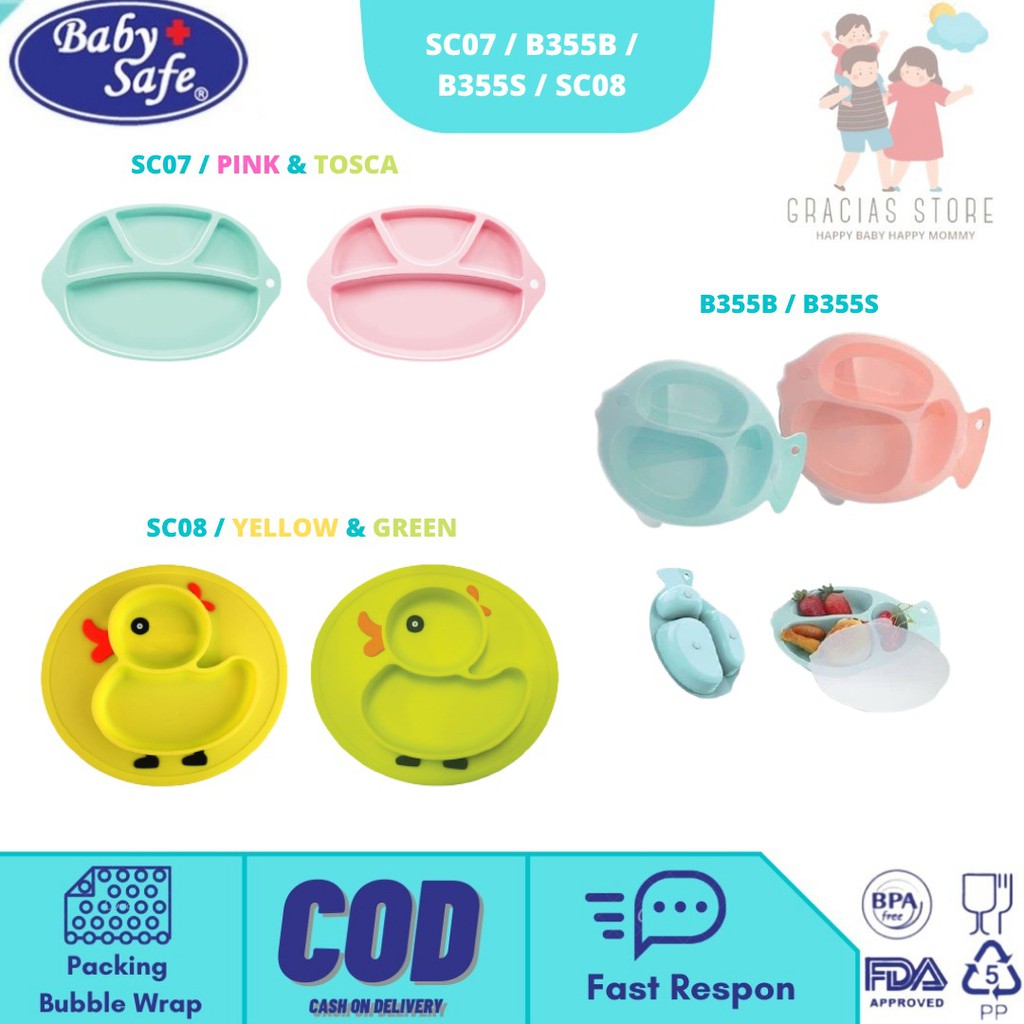 Baby Safe Suction Bowl With Spoon  / Fish Plate With Lid