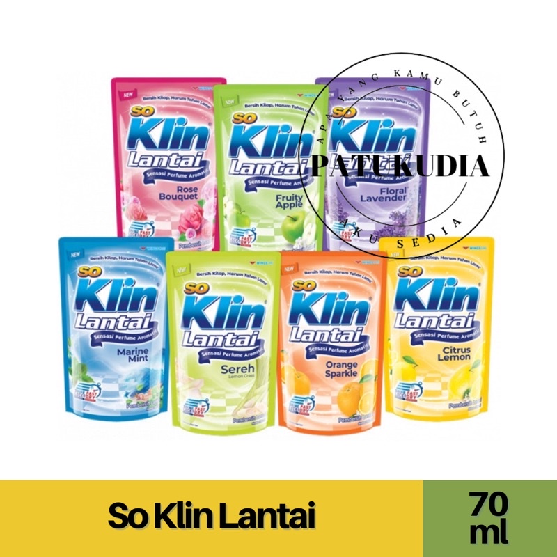 So Klin Lantai 70 ml | So Klin Pembersih Lantai Apel Jeruk Lemon Rose