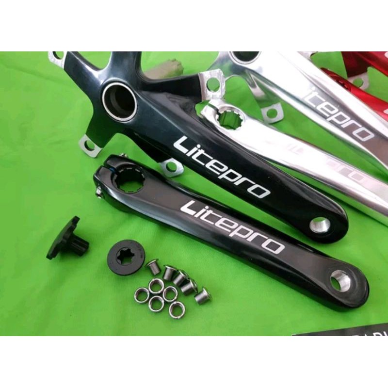 crank arm litepro hollowtech 2 ht2 bcd 130mm crankset lite pro HT 2 bcd 130 mm Bisa single dan double speed sepeda lipat seli fixie roadbike road bike balap