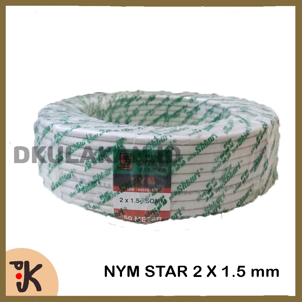 STAR Kabel NYM 2x1.5 QSMM Isi 2 Tembaga  Kabel Listrik 50 Meter