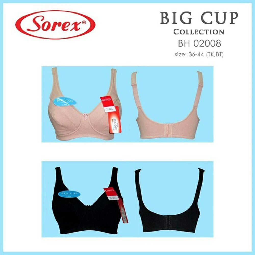 Salju_Fashion/ SOREX BRA BH BIG CUP BESAR TANPA KAWAT 01008 / 02008