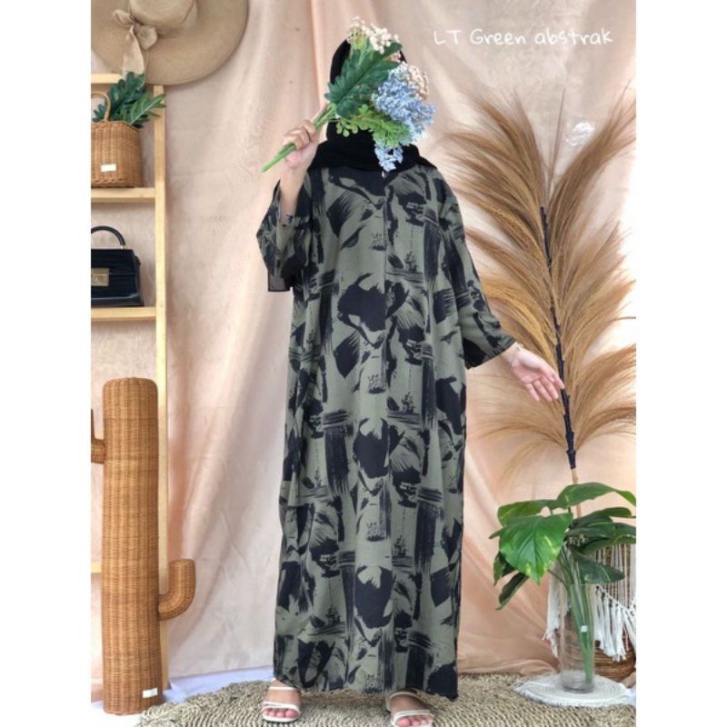 daster long lengan panjang LD 120 PB 130 bawah mata kaki, daster panjang viral kekinian, daster rayon busui terlaris ARBANI COLECTION-ORINA TUTUL