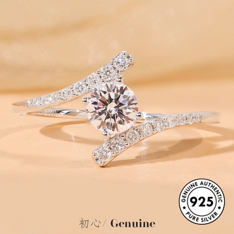 Cincin Berlian Bahan S925 Silver Untuk Wanita